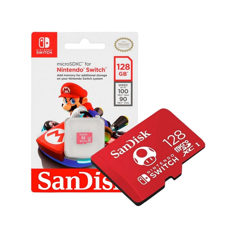 Sandisk 128 Gb Microsdxc Uhs-I Card For Nintendo Switch, 100Mb/S Read; 90Mb/S Write - Sdsqxao-128G-Gn3Zn, Yellow