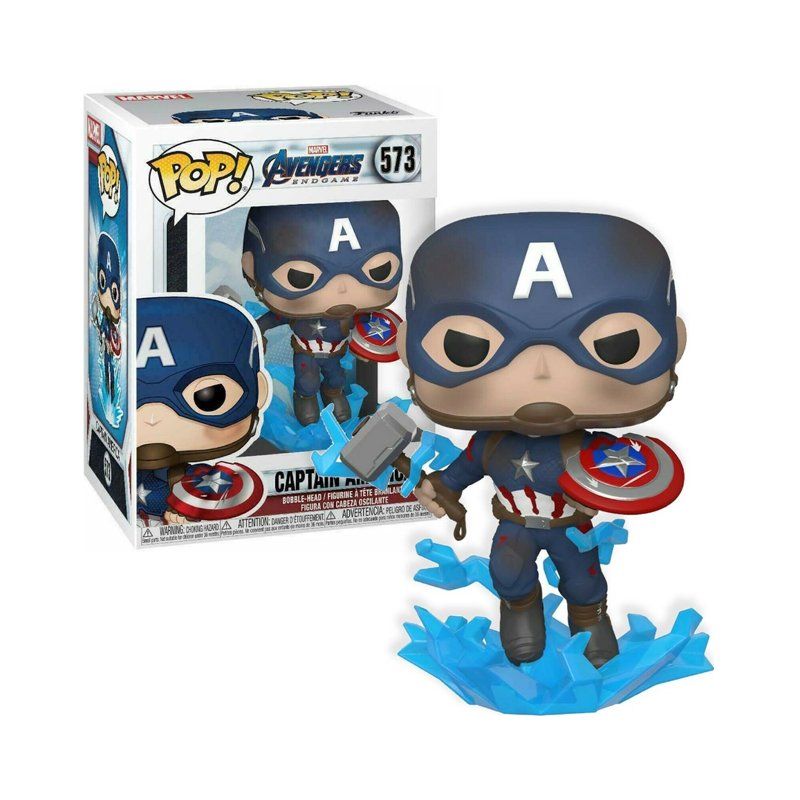 Funko Pop! Marvel Avengers Endgame ( 573 ) Captain America with Mjolnir & Broken Shield Vinyl Figure