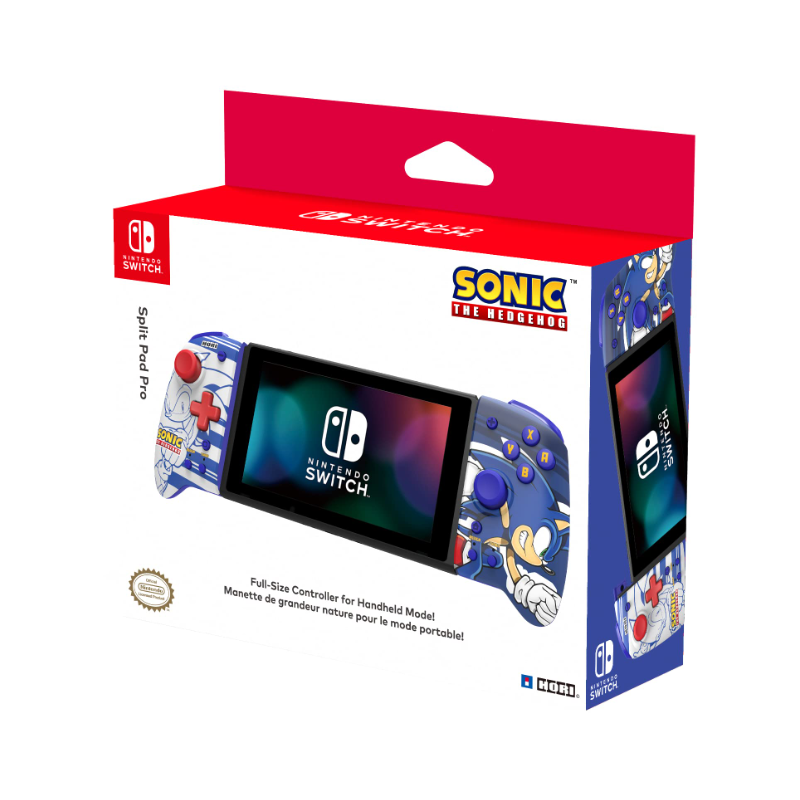 HORI Nintendo Switch Split Pad Pro (Sonic) Ergonomic Controller for Handheld Mode - Officially Licensed By Nintendo & Sega - Nintendo Switch;