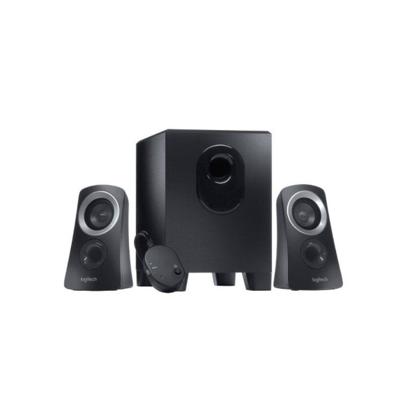 Logitech Z313 2.1 Multimedia Speaker System with Subwoofer, Full Range Audio, 50 Watts Peak Power, Strong Bass, 3.5mm Audio Inputs, UK Plug, PC/PS4/Xbox/TV/Smartphone/Tablet/Music Player - Black