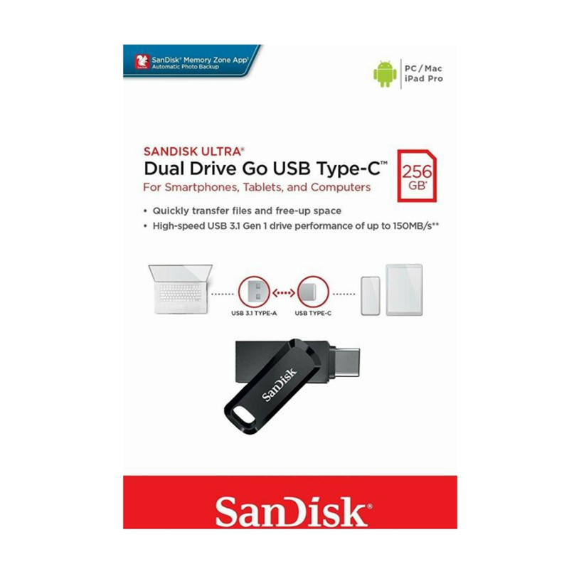 SanDisk Ultra Dual Drive Go USB Type-C Flash Drive 256GB