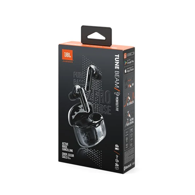 JBL Tune Beam True Wireless Noise Cancelling Earbuds (Ghost Black)