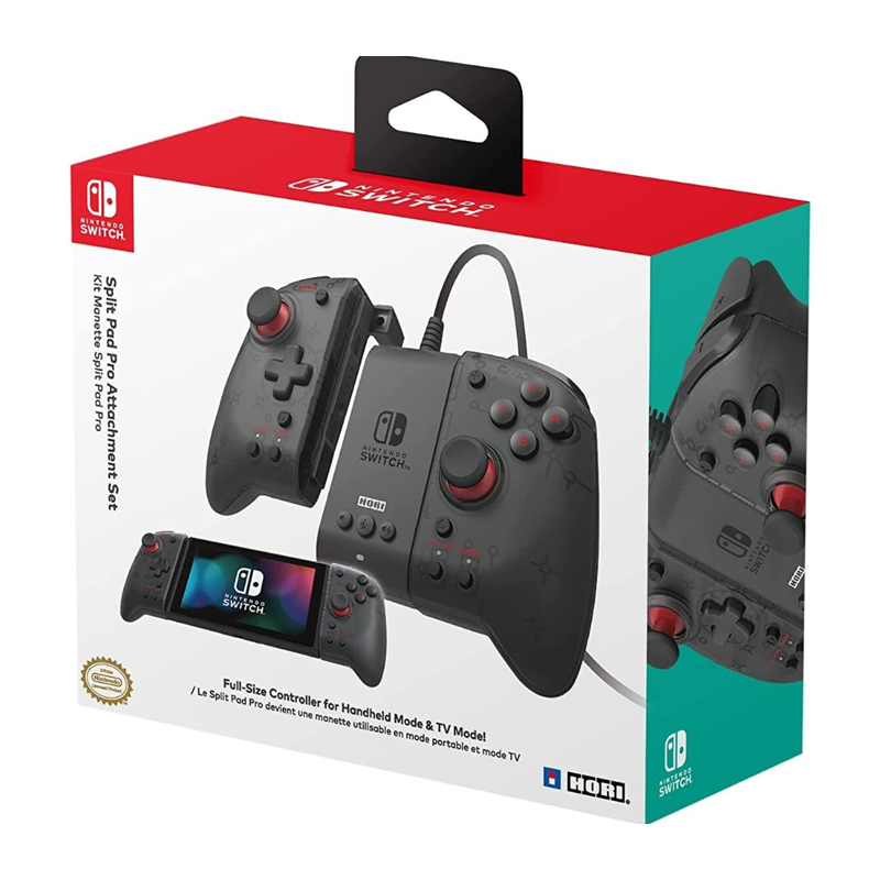 HORI Split Pad Pro Attachment Set - Ergonomic Controller for Handheld Mode & Wired Controller - Officially Licensed By Nintendo - Nintendo Switch;