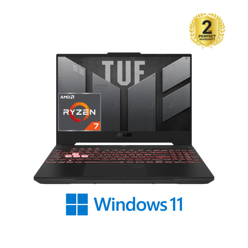 ASUS TUF GAMING A15 FA507NU-LP045W, RYZEN 7 7735HS, 16GB DDR5, 512 SSD, RTX 4050 6GB, 15.6 INCH FHD 144HZ, WIN11