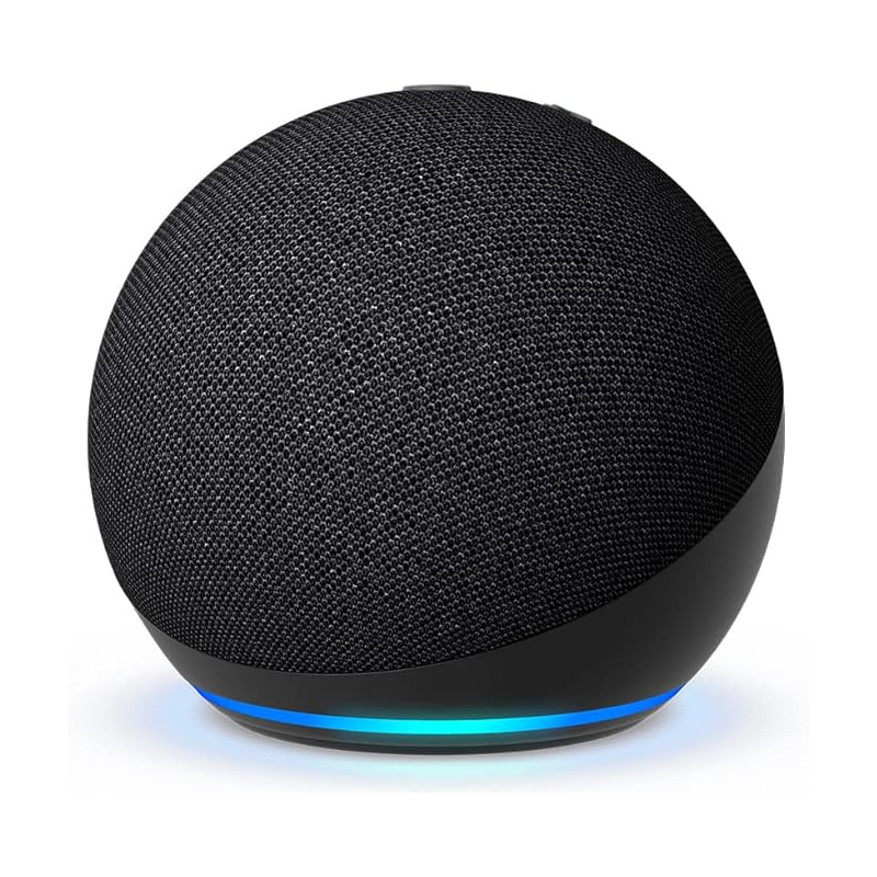 Echo Dot (5th Gen) | smart bluetooth speaker with vibrant sound and Alexa | Use your voice to control smart home devices, play music or the Quran, and more (speaks English & Khaleeji) | Charcoal