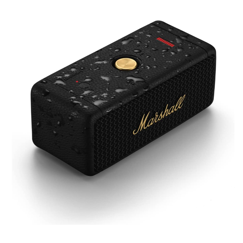 Marshall Emberton II Portable Bluetooth Speakers - Water Resistant Wireless Speakers Portable Speaker 30+ Hour of Playtime - Black and Brass