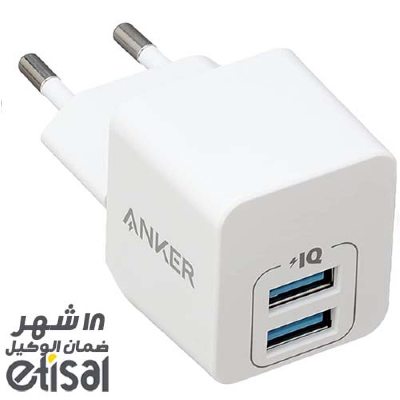 Anker USB Charger, Anker PowerPort Mini Dual Port Phone Charger, Super Compact USB Wall Charger 2.4A Output & Foldable Plug for iPhone 11/11 Pro/Max/8/7/X, iPad Pro/Air 2/Mini 4, Samsung and More