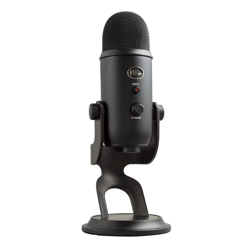 Blue Yeti USB Microphone for PC, Mac, Gaming, Recording, Streaming,Podcasting, Studio and Computer Condenser Mic with Blue VO!CE effects, 4 Pickup Patterns, Plug and Play – Blackout