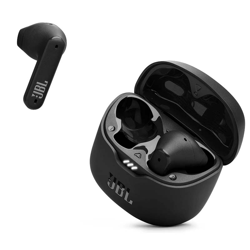 JBL Tune Flex True Wireless Noise Cancelling Earbuds, Pure Bass, ANC + Smart Ambient, 4 Microphones, 32H of Battery, Water Resistant & Sweatproof, Comfortable Fit Black, JBLTFLEXBLK, Standard - Black