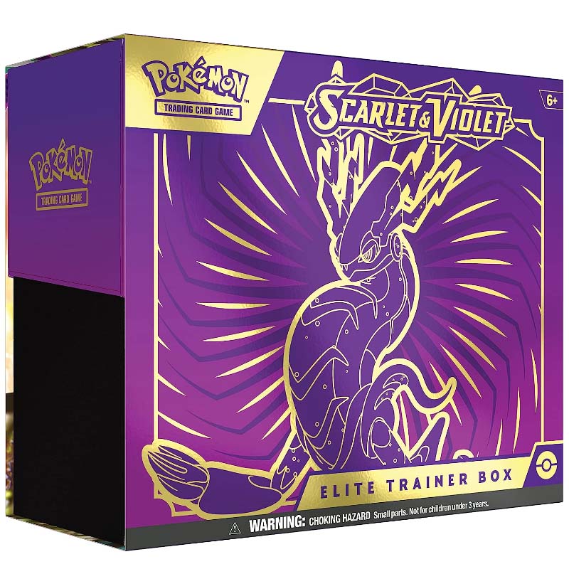 Pokemon TCG: Scarlet and Violet Elite Trainer Box - Miraidon Purple (1 Full Art Promo Card, 9 Boosters and Premium Accessories)