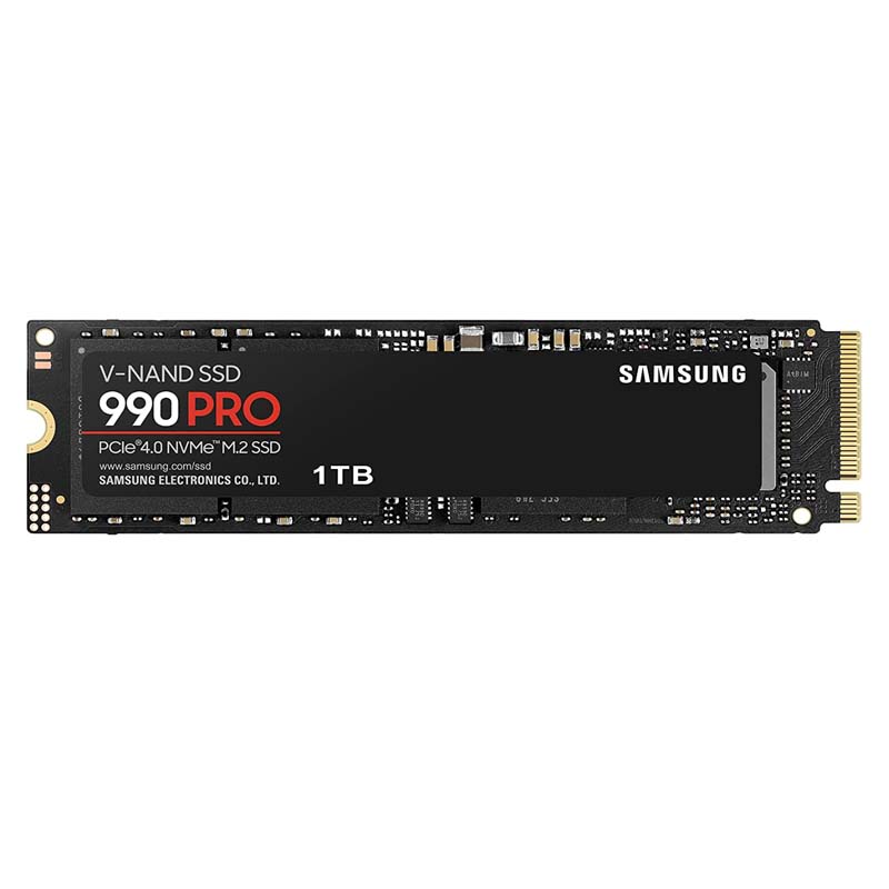 Samsung 990 PRO 1TB PCIe 4.0 (up to 7450 MB/s) NVMe M.2 (2280) Internal Solid State Drive (SSD) (MZ-V9P1T0BW)