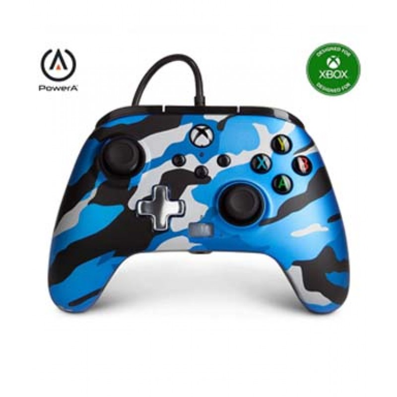 PowerA Enhanced Wired Controller Metallic Camo Blue (Xbox One) - (Open Sealed)